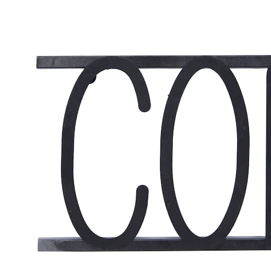 46" Black Coffee Time Iron Wall Sign